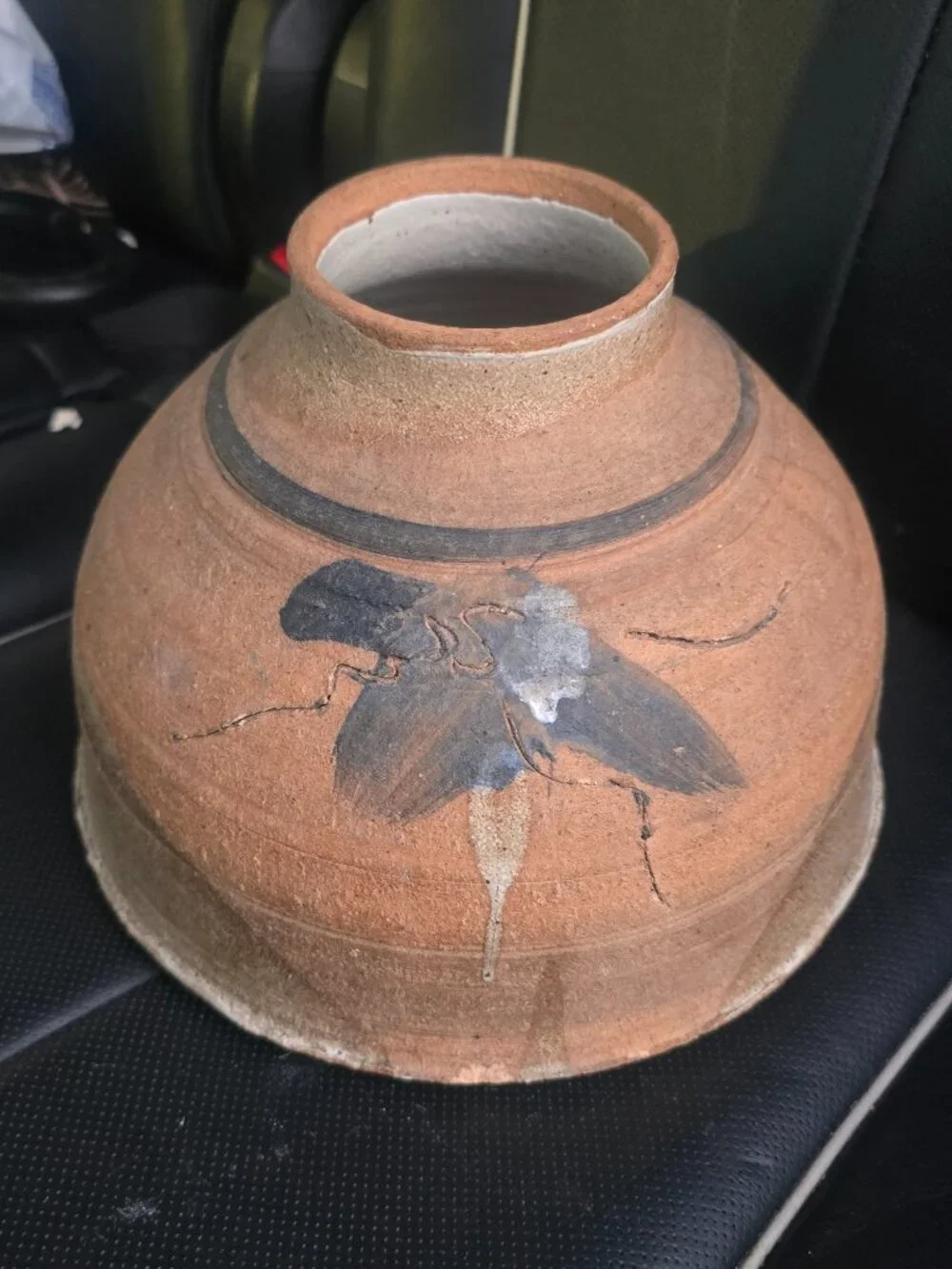 Handmade Japanese vintage studio potter vase with handmade designed - Picture 3 of 8